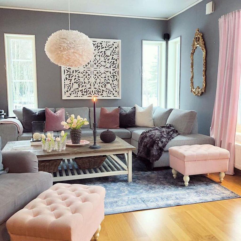37 Cute Pink Living Room Design Ideas