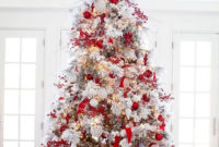 Awesome Red And White Christmas Tree Decoration Ideas 43