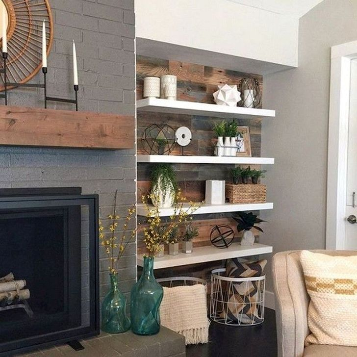 Rustic Farmhouse Fireplace Ideas For Your Living Room 20