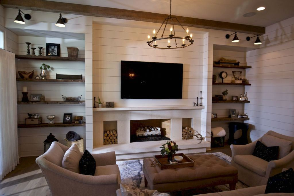 Rustic Farmhouse Fireplace Ideas For Your Living Room 32