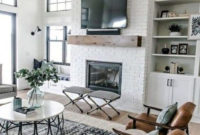 Rustic Farmhouse Fireplace Ideas For Your Living Room 47