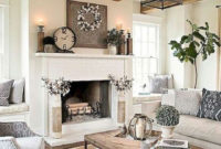 Rustic Farmhouse Fireplace Ideas For Your Living Room 53