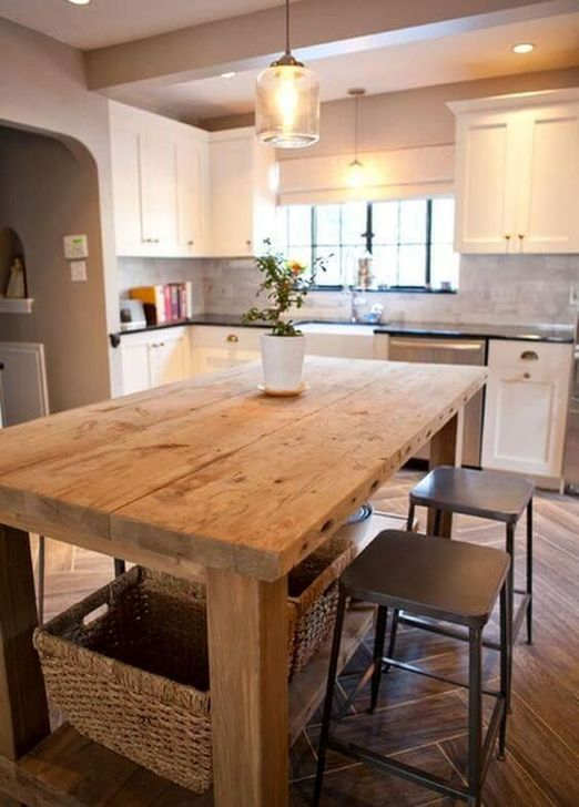 Classy Wooden Kitchen Island Ideas For Your Kitchen 32