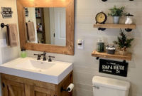 Inspiring Bathroom Decoration Ideas With Farmhouse Style 29